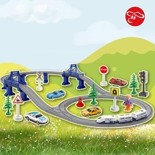 【瑪琍歐玩具】DIY電動城市軌道列車/AU1887(紅綠燈有燈光和聲音)