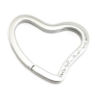 【Tiffany&Co. 蒂芙尼】925純銀-超大Open Heart心形鑰匙圈(展示品)