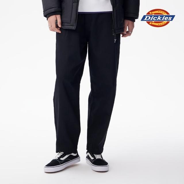 【Dickies】男款黑色繭型設計打摺寬版長褲｜DK011018BLK
