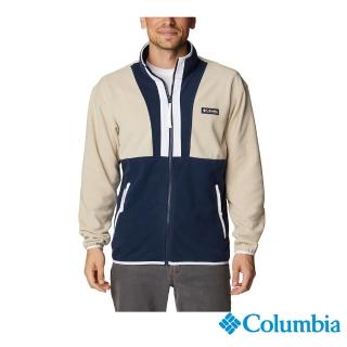 【Columbia 哥倫比亞 官方旗艦】男款-Back Bowl UPF50刷毛外套-卡其(UAM03720KI)