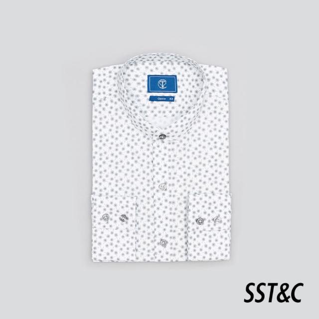 【SST&C 新品９折】舒適純棉 灰色蒲公英印花標準版襯衫 0312310020