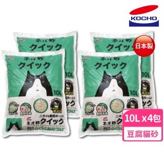 【KOCHO】NEO瞬吸消臭快凝豆腐貓砂10L 4包組(日本製/低粉塵/環保/箱購)