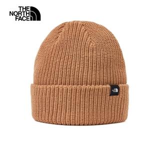 【The North Face 官方旗艦】北面UE男女款棕色LOGO布標簡約針織毛帽｜55JGI0J