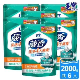 【毛寶】葳香抗菌洗衣精-防霉淨味-補充包(2000gX6入)