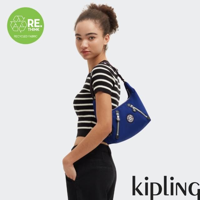 【KIPLING官方旗艦館】質感海軍藍雙拉鍊實用肩背包-NIKKI