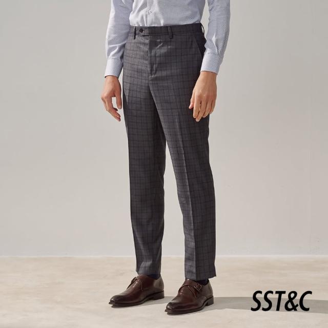 【SST&C 新品９折】炭灰格紋修身版西裝褲0212308004