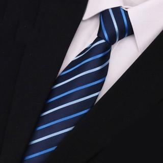 【拉福】領帶8cm寬版領帶可尼拉鍊領帶(條紋)