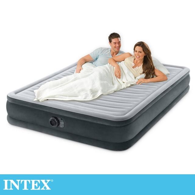 【INTEX 原廠公司貨】豪華型橫條內建電動幫浦充氣床-雙人加大-寬152cm(67769ED)