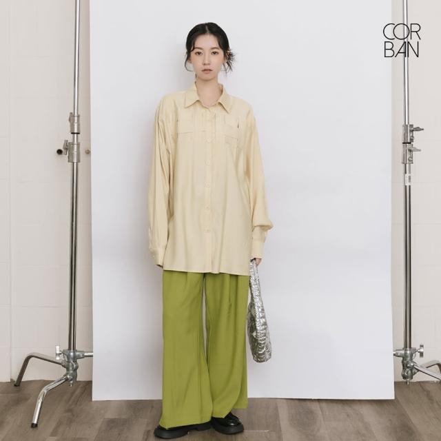 【CORBAN】襯衫 編織拼接設計襯衫 時尚 休閒 流行 女款 2色 TS333