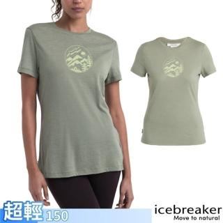 【Icebreaker】女 100%美麗諾羊毛 Tech Lite III 圓領短袖上衣_營地景緻-150.T恤(IB0A56YD-A74 草綠)