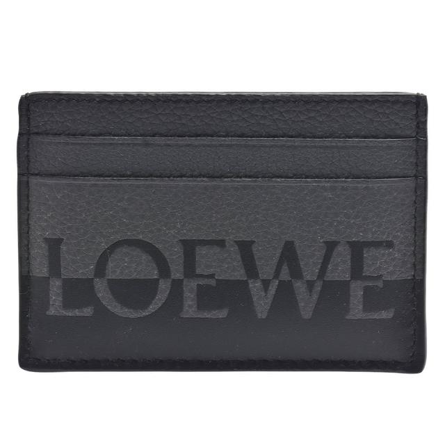 【LOEWE 羅威】經典品牌LOGO雙色小牛皮萬用卡夾(黑/灰色C314322X01-1268)