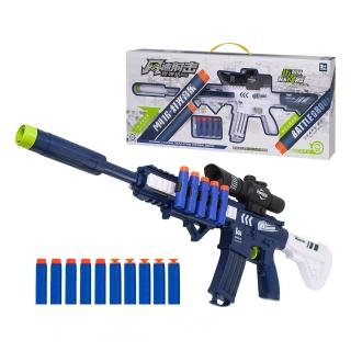 【888ezgo】M416兒童安全軟彈步槍（七彩燈光+多種音效+16倍狙擊鏡+10發子彈）（89913）