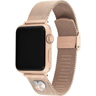 【COACH】Apple Watch 錶帶 38/40/41mm 適用 米蘭鍊帶 C字愛心錶帶-玫瑰金(不含手錶)