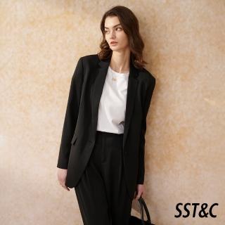 【SST&C 換季75折】黑紋理修長身型西裝外套8162402004