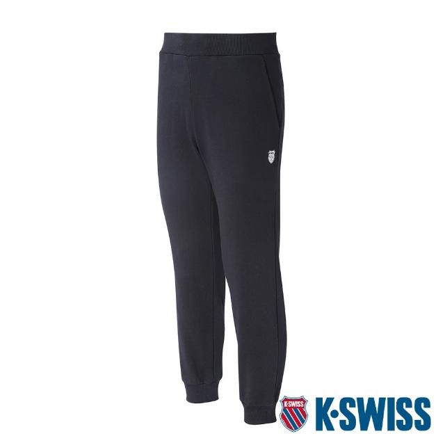 【K-SWISS】棉質毛圈運動長褲 Basic Sweat Pants-女-黑(199360-008)