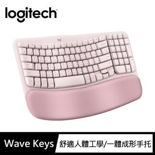 【Logitech 羅技】Wave Keys人體工學鍵盤(玫瑰粉)