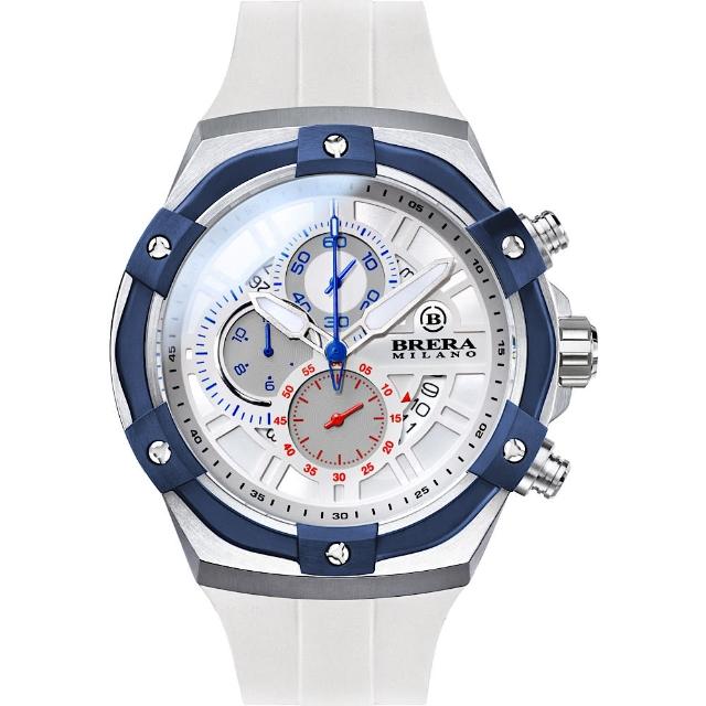 【BRERA 布雷拉】義大利 米蘭精品 SUPERSPORTIVO EVO 時尚運動風 三眼時計腕錶(BMSSQC4505D)