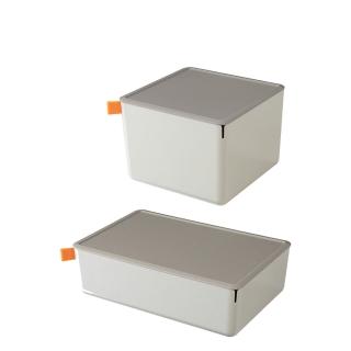 【Deli 得力】收納盒XDM12/中號/XDM13/高款方形(收納盒 桌面清潔)