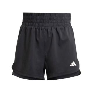 【adidas 愛迪達】Pacer WVN High 女 短褲 高腰 運動 訓練 健身 慢跑 吸濕排汗 輕質 黑(IT7760)