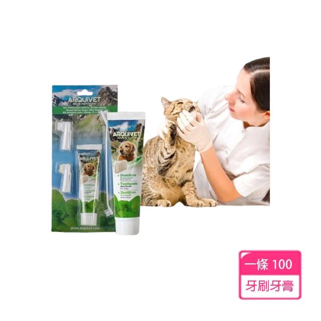 【寵物星樂園】寵物牙刷 牙膏套組100G(寵物口腔清潔 狗狗牙刷 寵物牙刷 寵物牙膏)