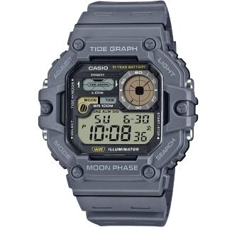【CASIO 卡西歐】方形潮流數位電子腕錶/灰(WS-1700H-8A)