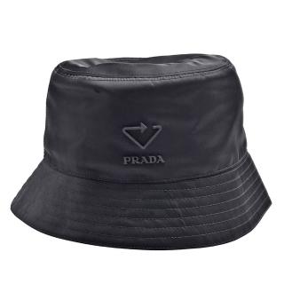 【PRADA 普拉達】經典品牌LOGO再生尼龍漁夫帽(黑色2HC137-2DRT-NERO)