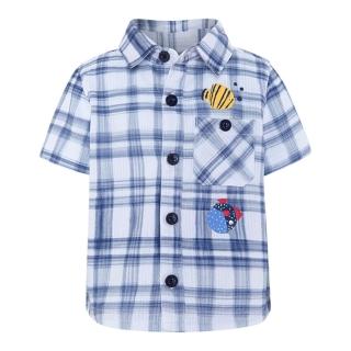 【tuc tuc】男童 藍白格熱帶魚襯衫 12M-6A MF1216(tuctuc baby 上衣)