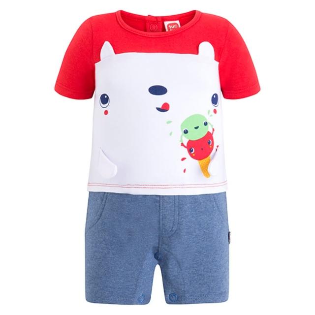 【tuc tuc】男童 紅藍白熊冰淇淋連身衣 9M~18M MB404764(tuctuc newborn 連身衣)