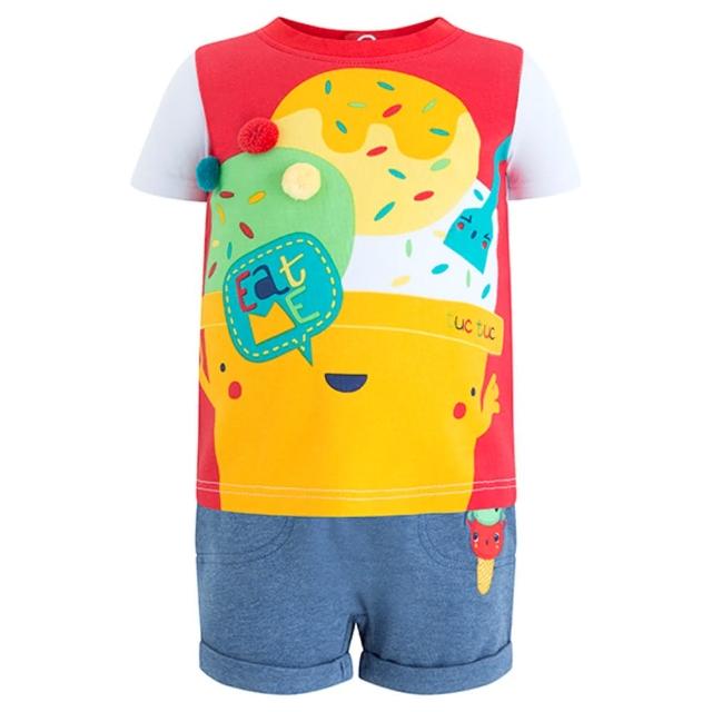 【tuc tuc】男童 紅冰淇淋T恤+藍短褲 9M~18M MB005064(tuctuc newborn 套裝)