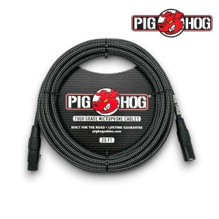 【PIGHOG】終身免費保固 20呎黑色編織麥克風導線 復古系列／原廠公司貨 品質保證(樂器導線 PHM20BKW)