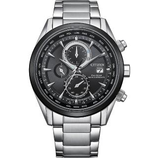 【CITIZEN 星辰】限量 光動能電波萬年曆三眼計時手錶-43mm 畢業 禮物(AT8266-89E)