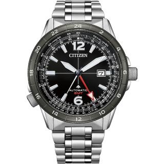 【CITIZEN 星辰】PROMASTER 限量 GMT兩地時間機械錶款-44.5mm 畢業 禮物(NB6046-59E)