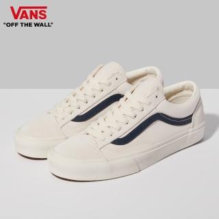 【VANS 官方旗艦】Style 36 男女款米白色/深藍色條紋滑板鞋