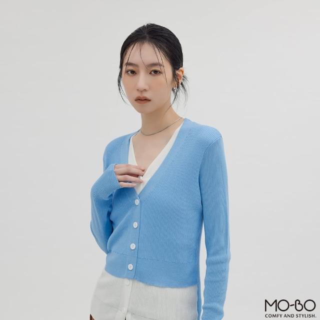 【MO-BO】假兩件多層次設計針織上衣