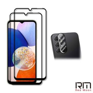 【RedMoon】三星 A14 5G 手機保護貼3件組 9H玻璃保貼2入+3D全包鏡頭貼