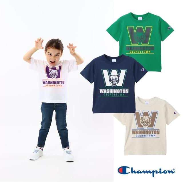 【Champion】官方直營-華盛頓印花圖騰寬版上衣-童(4色)