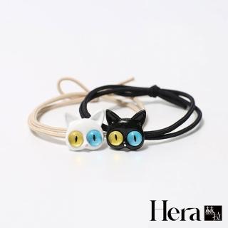【HERA 赫拉】可愛異色瞳大眼貓咪髮圈 H113030503 兩入組(兩入組 髮圈)