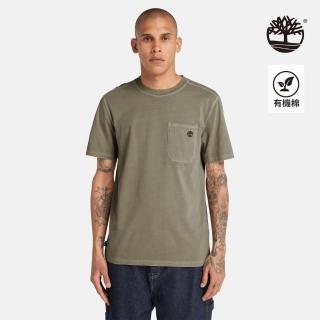 【Timberland】男款深橄欖色口袋短袖T恤(A2FBN302)