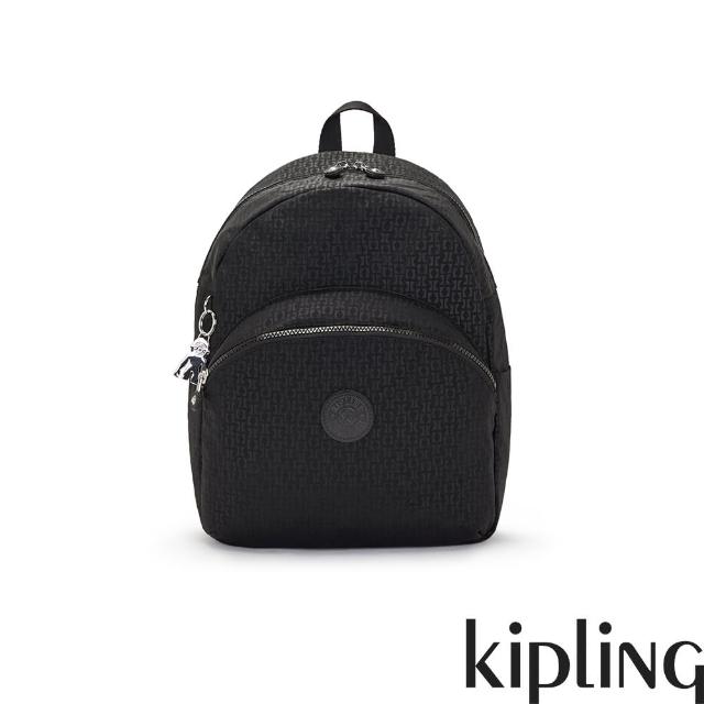 【KIPLING官方旗艦館】K字幾何壓紋前袋簡約後背包-CHANTRIA M