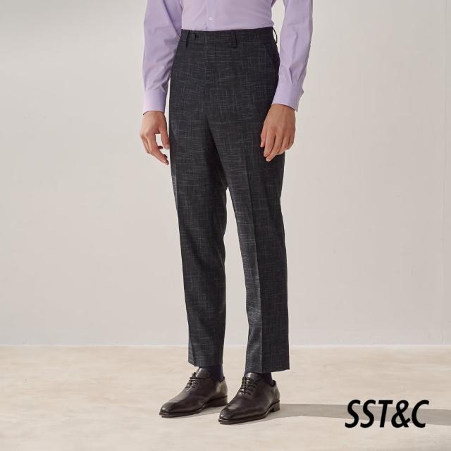 【SST&C 新品９折】藏青紋理標準版西裝褲0212308006