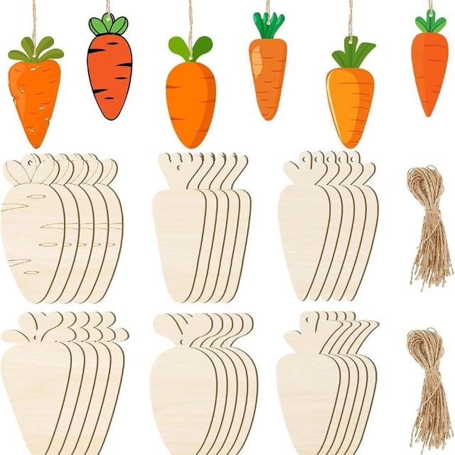 【子玄】蔬菜彩繪 胡蘿蔔素材 胡蘿蔔塗鴉片(10片DIY彩繪木片 復活節勞作)