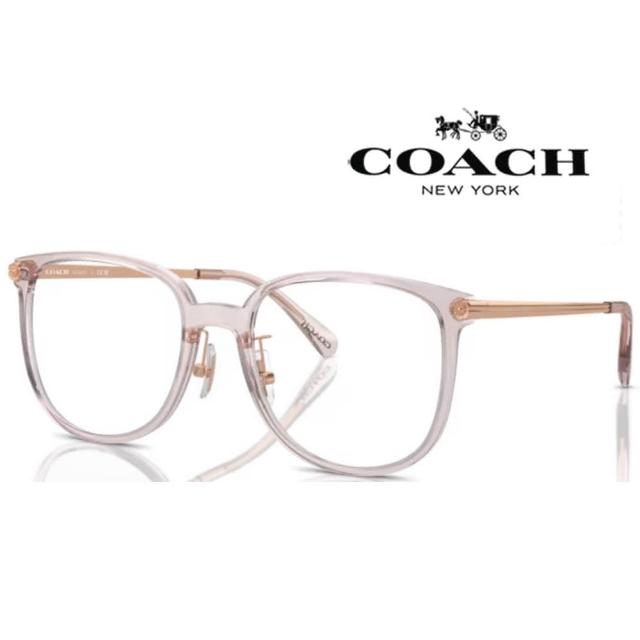 【COACH】吳謹言廣告款 時尚光學眼鏡 金屬鏡臂設計 HC6241D 5705 54mm 透晶粉 公司貨