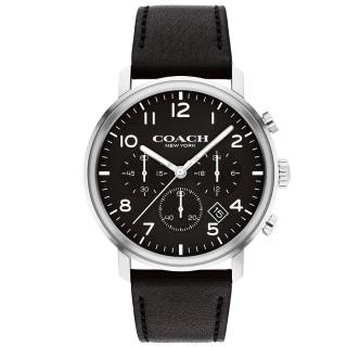 【COACH】官方授權經銷商 三眼計時時尚手錶-42mm/黑 畢業 禮物(14602539)