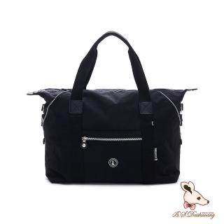【冰山袋鼠】威尼斯假期 - 輕旅大容量附插袋旅行包 - 純色黑(5021K)