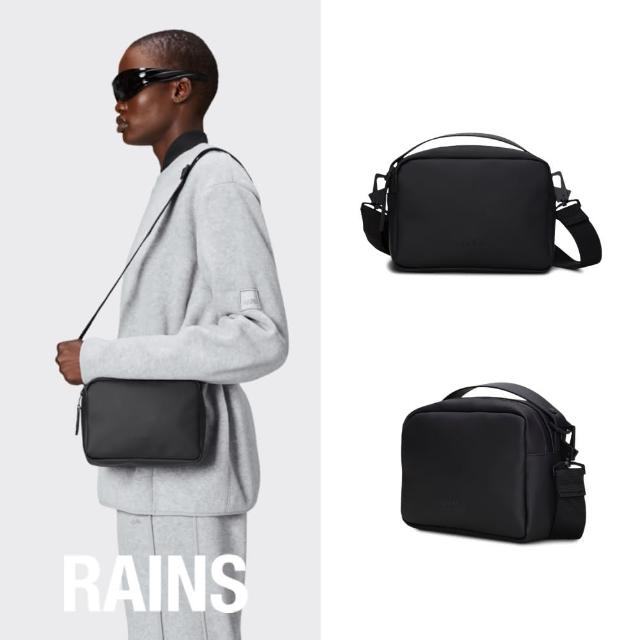 【RAINS官方直營】Box Bag 防水時尚方形斜背包(Black 經典黑)