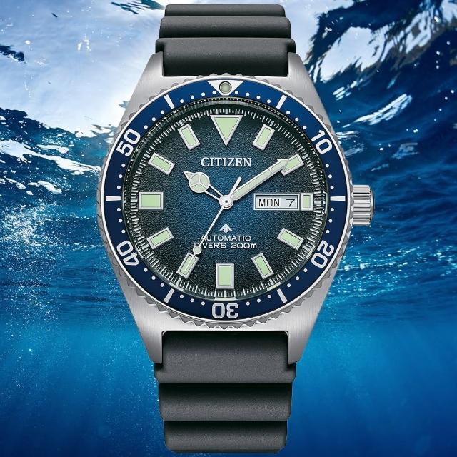 【CITIZEN 星辰】PROMASTER系列 防水200米 潛水機械腕錶 母親節 禮物(NY0129-07L)