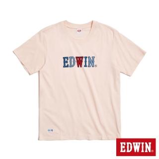 【EDWIN】男裝 再生系列 CORE 英文字母印花短袖T恤(淡粉紅)