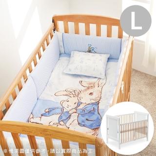 【奇哥】經典白色大床附床墊+夢境比得兔六件床組/寢具組-L(2色選擇 嬰兒床)
