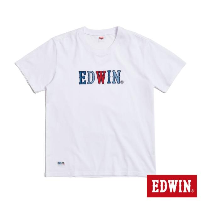 【EDWIN】男裝 再生系列 CORE 英文字母印花短袖T恤(白色)