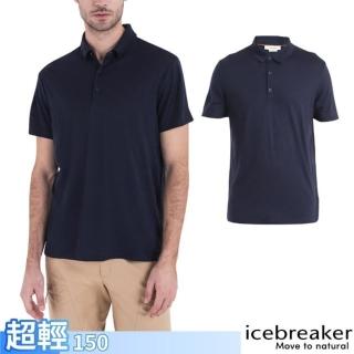 【Icebreaker】男 100%美麗諾羊毛 Tech Lite III 短袖POLO衫-150.有領衫(IB0A56WK-401 海軍藍)